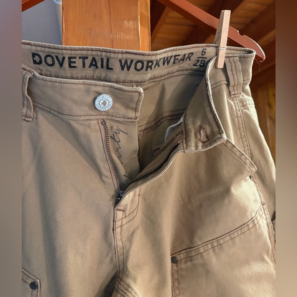 Dovetail Workwear Anna Taskpant Canvas Pants Womens 6/28 Khaki